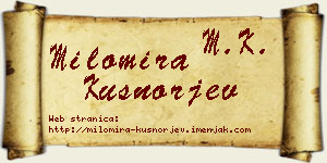 Milomira Kušnorjev vizit kartica